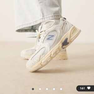 New Balance Beige and Light Gray Sneakers